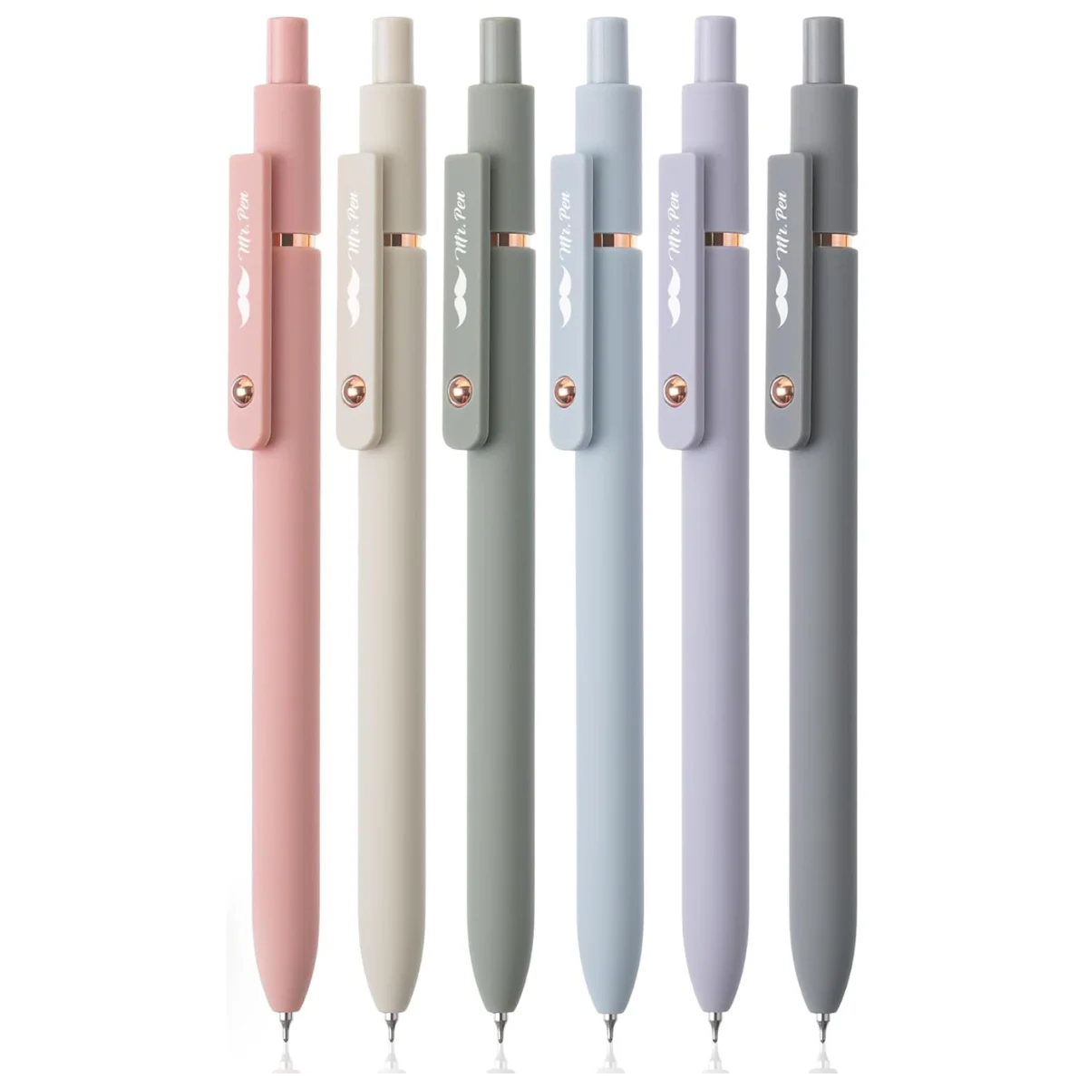 Retractable Gel Pens, 6 or 12 Pack, Morandi & Vintage Barrels, Black Ink, Fine Point 0.5mm, Fast Dry - Image 13